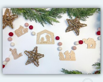 Modern Nativity Garland of Christ’s Birth | Handmade Christmas Banner | Christian Home Decor | Faith-Filled Holiday Decoration