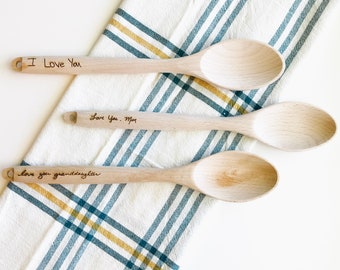 Handwriting Wooden Spoon | Custom Wooden Spoon | Personalized Wooden Spoon | Custom Gifts | Kitchen Gifts | Handwriting Gift | Wooden Spoon