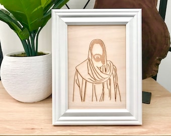 5X7 Framed Picture of Jesus Christ | Portrait Framed Wall Art | Wood Artwork | Religious Art | Religious Gifts | Jesus Christ | Jesus|