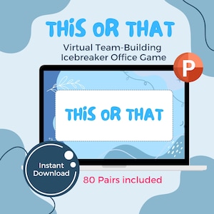 This or That Ice Breaker Games Team Building Office Game PowerPoint Virtual Games for Work Digital Game for Meetings Events Zoom 80 pairs