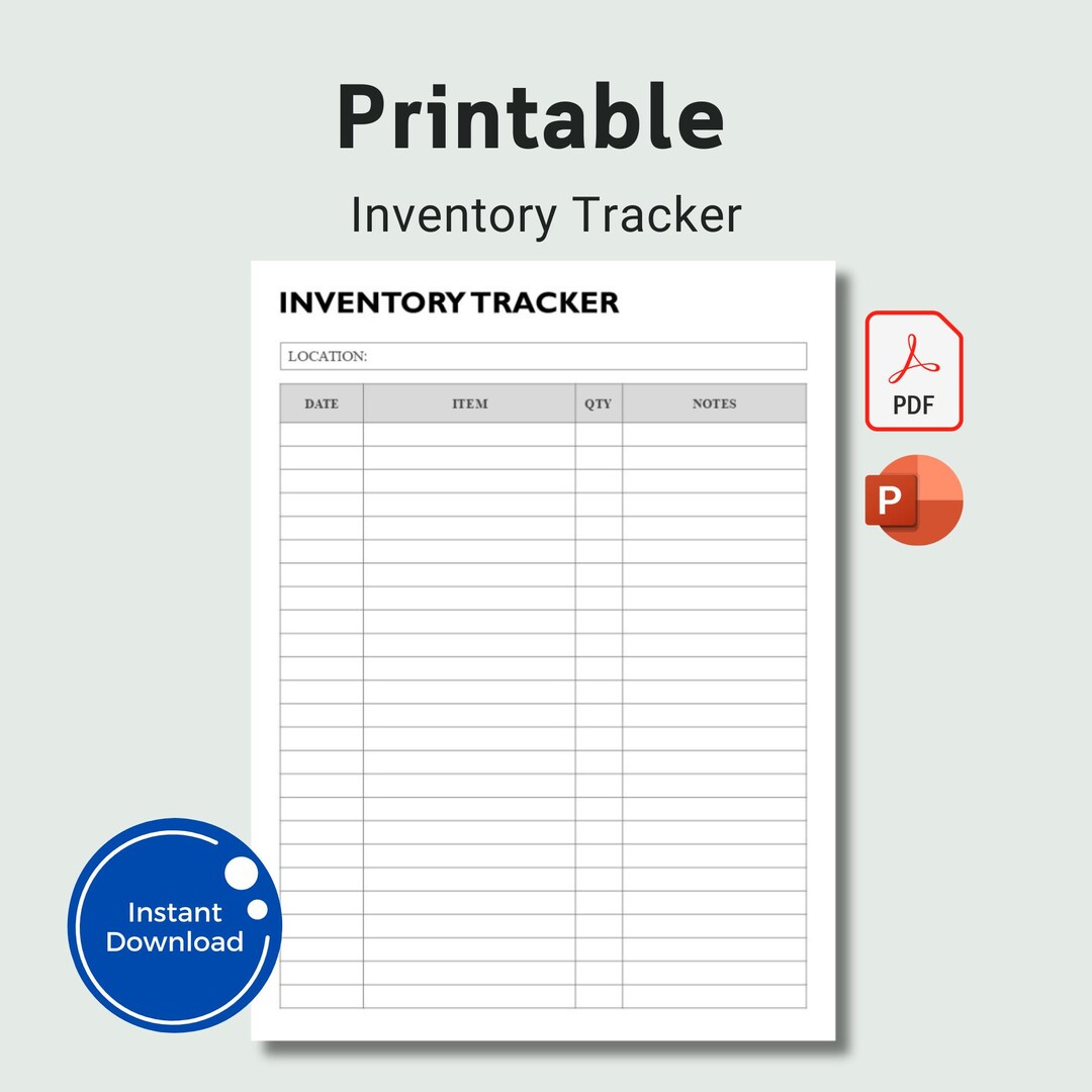 Printable Inventory Tracker Sheet: Small Business Inventory Log (PDF ...