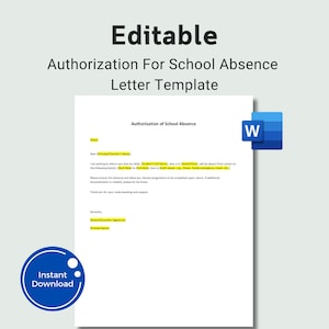 Bearbeitbare Autorisierung für Schulabwesenheitsbriefvorlage Eltern Entschuldigungshinweis für Studenten Absenz Arzt Entschuldigung Hinweis Medizinischer Entschuldigungsbrief