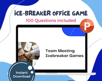 100 Fragen Icebreaker Spiel Power Point und PDF Gesprächsstarter für virtuelle Teambildungsspiel für Online-Meetings