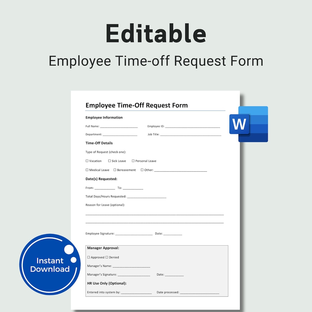 Editable Employee Time Off Request Form HR Leave Tracker word editable-employee-time-off-request-form-hr-leave-tracker-word