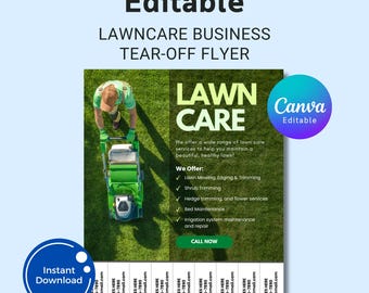 Lawncare Business Flyer Template: Editable Canva Design (Digital Download)