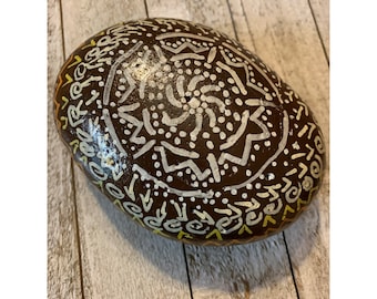 Painted Hieroglyphics Designed Rock Decoration