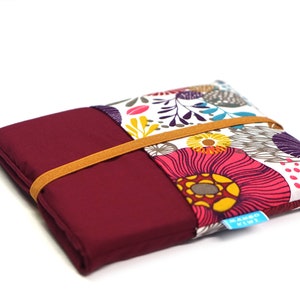 Housse liseuse sur mesure kobo libra 2 tissu fleurs avec poches, étui Kindle paperwhite, pochette rembourrée kobo avec élastique