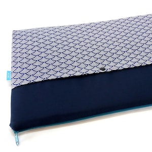Housse MacBook Pro 13, étui japonais bleu ordinateur portable 13 pouces, Housse MacBook Air 13, pochette 14 pouces, coque ordinateur tissu