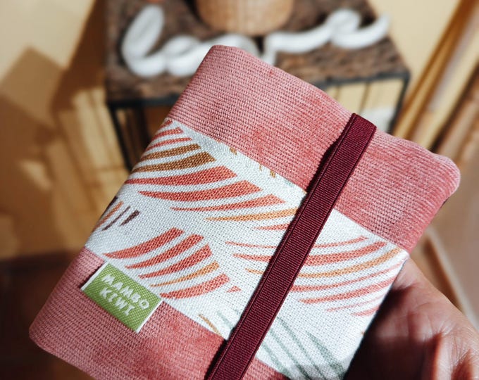 Small Handmade Boho Wallet – Coral Velvet, Card Holder & Coin Purse – Personalized Women's Gift