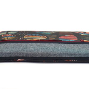 Etui MacBook Pro 16 2021 tissu boho plumes, Housse MacBook pro 15 bohème, étui ordinateur 17, ordinateur 16, cadeau noël personnalisable image 5