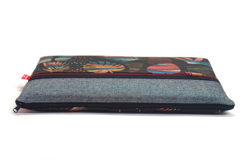 Etui MacBook Pro 16 2021 tissu boho plumes, Housse MacBook pro 15 bohème, étui ordinateur 17, ordinateur 16, cadeau noël personnalisable image 5