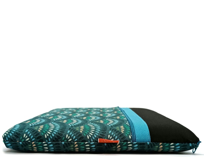 MacBook air 13, MacBook pro 14 cover, Japanese fabric laptop case Seigaiha waves, 13 inch computer bag, gaming pc case
