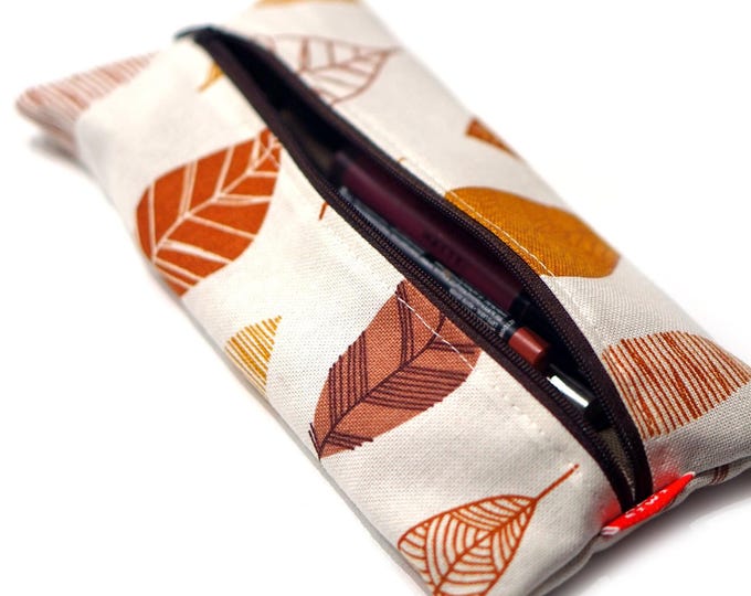 Boho Style Flat Pencil Case - Pencils, Pens, Markers, Brushes - Handmade Gift for Teacher, Mom, Aunt
