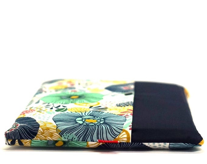 Laptop sleeve 11 12 13 14 15 16 17 floral fabric with pocket, Lenovo computer case, Mac book cover, handmade gift for women