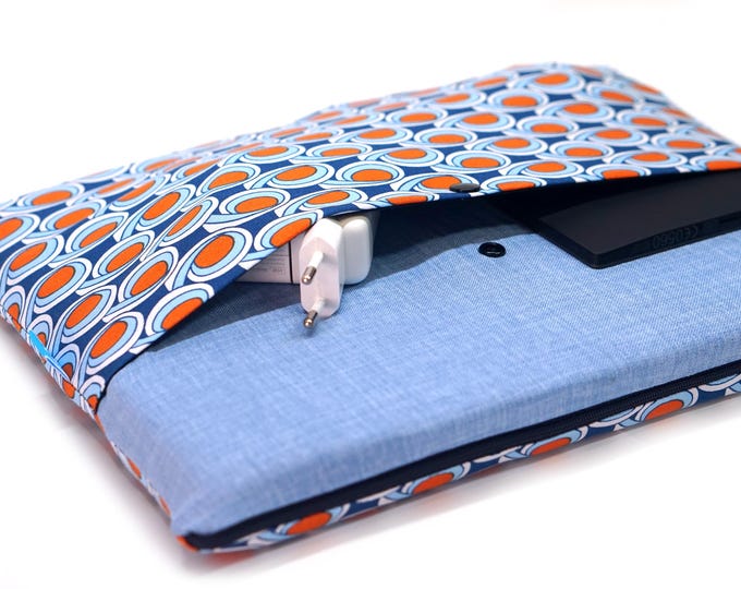 11-17 inch Laptop Sleeve - Vintage Retro Fabric - Handmade MacBook Air/Pro, Dell, HP, Lenovo Case with Pocket - 80s