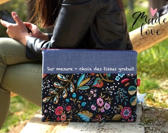 Housse ordinateur 13-14" fleurs, étui MacBook pro 14, housse MacBook air 13, housse ordinateur portable, cadeau femme noël, anniversaire