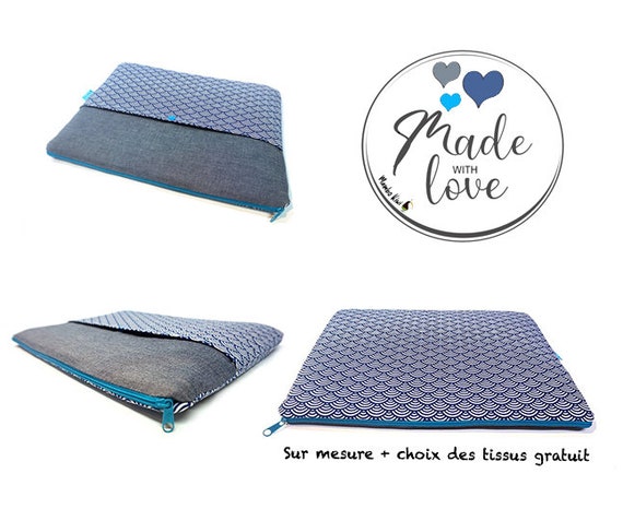 Housse MacBook Pro 13, étui japonais bleu ordinateur portable 13 pouces, Housse  MacBook Air 13, pochette 14 pouces, coque ordinateur tissu -  France