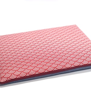 Etui ordinateur portable 13/14 pouces tissu japonais Seigaiha rouge, housse MacBook air/pro, rangement sac ordinateur, cadeau personnalisé image 9