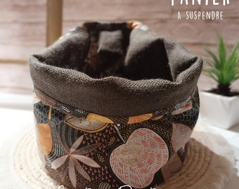 Panier de rangement en toile de jute, décoration murale, panière rustique à suspendre tissu automnal, cache pot toile de jute, rustique