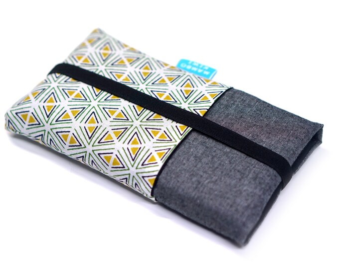 Custom-made mobile phone & iPhone case - Geometric fabric with elastic and pockets - Samsung, Huawei, Lenovo, Redmi note, Xiaomi
