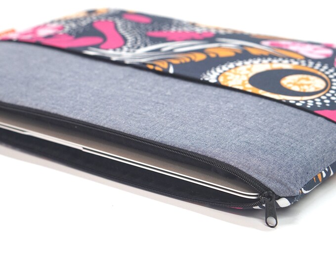 17 inch computer case African fabric, macbook pro 16 fabric case, macbook pro 15 case, 16 inch computer case wax fabric, gift
