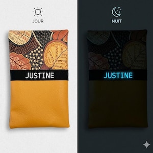 Portefeuille compagnon végan femme similicuir et tissu feuilles d'automne canadien avec multi-poches - Cadeau personnalisé unique