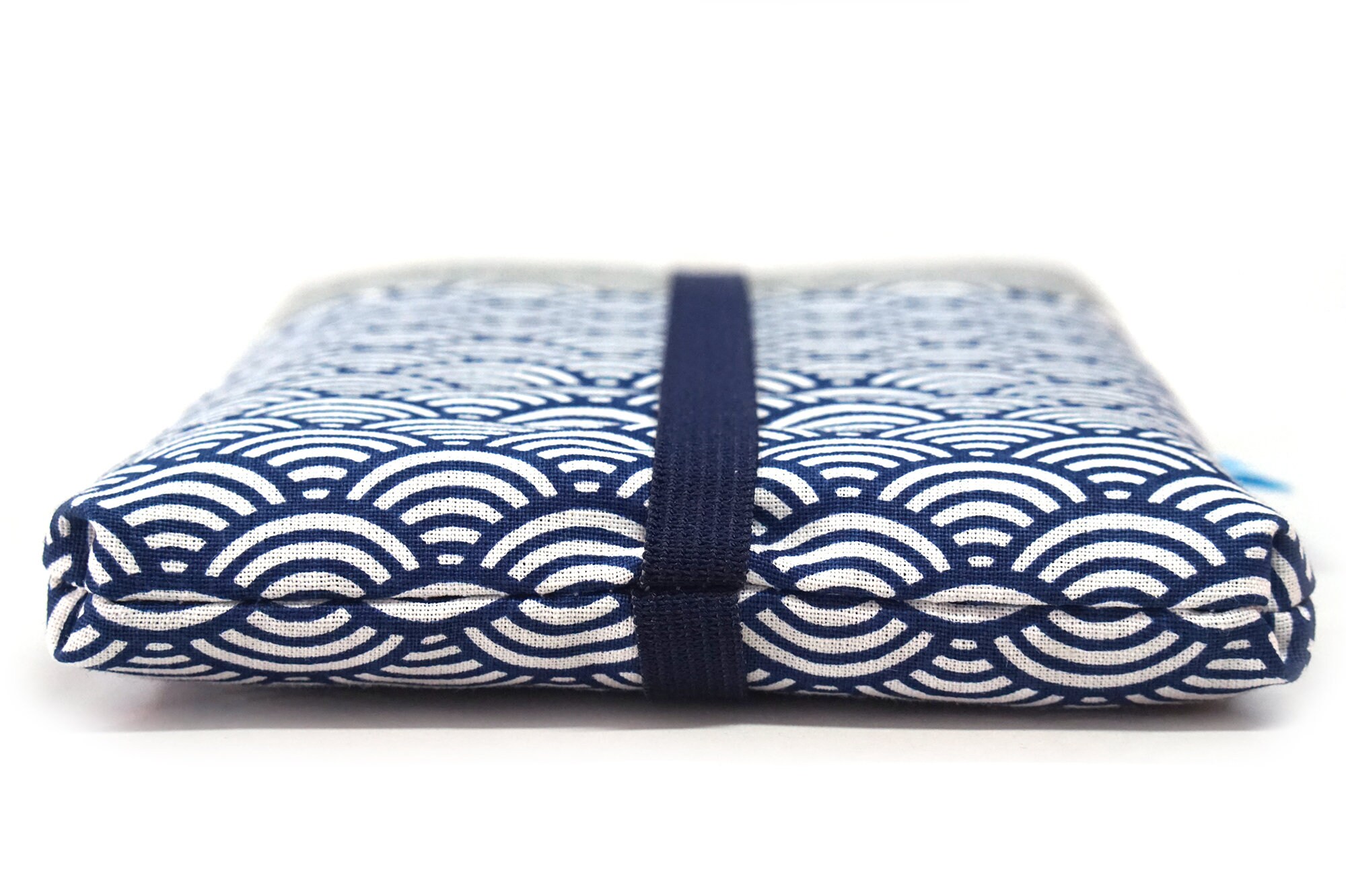 Etui Liseuse Tissu Japonais Vagues Bleues Avec élastique, étui