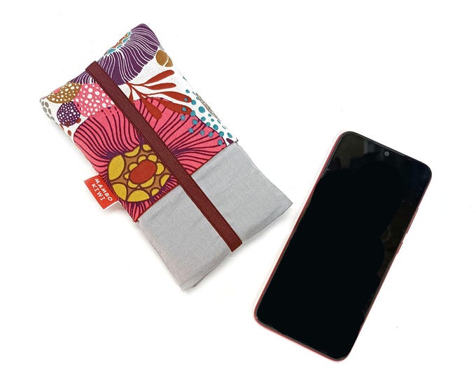 Custom-made phone case in ethnic floral fabric - Compatible with iPhone, Samsung, Huawei, Lenovo, Redmi Note - Women's gift