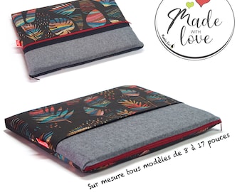 Housse tablette tissu boho SUR MESURE, étui ipad tissu bohème, housse rembourrée Samsung tab, cadeau personnalisé anniversaire, fait main