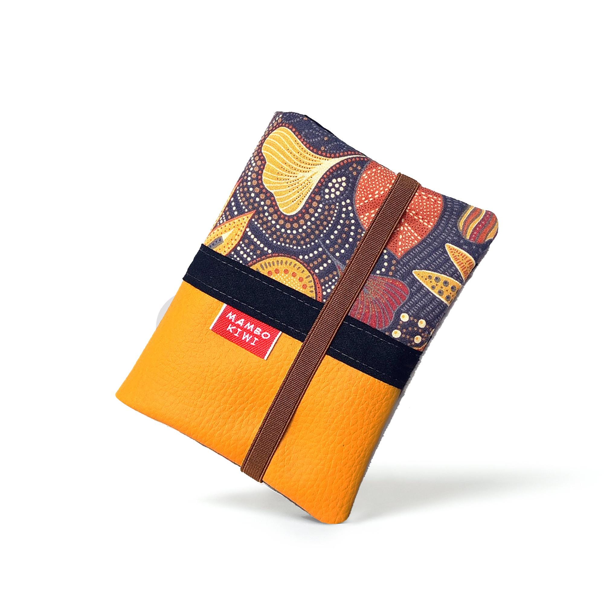 Colorful & original women's wallet - Faux leather fabric nature leaves - Card holder, multi-compartment purse - Handmade gift