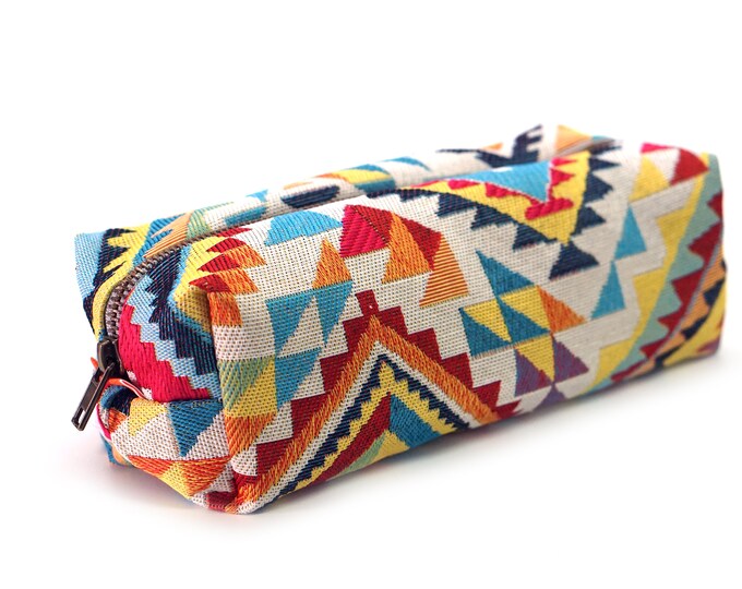 XL rectangular pencil case with customizable pattern - Storage for toiletries, makeup, medicine, pencils and pens - Travel accessory
