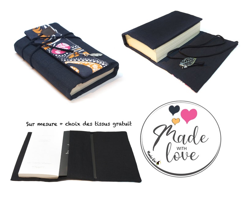 Housse De Livre A5 SUPERFINDINGS - Tissu Vague Japonaise - Lavable - 14.9x21.8cm - Protection Livre