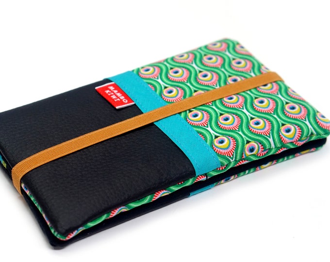 Peacock Animal Print Faux Leather Wallet - XXL Bag Companion - Vegan Card Holder, Coin Purse - Free Customizable Design