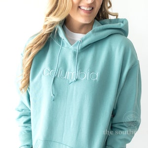Custom Embroidered Text Hoodie: Personalized Minimalist Sweatshirt