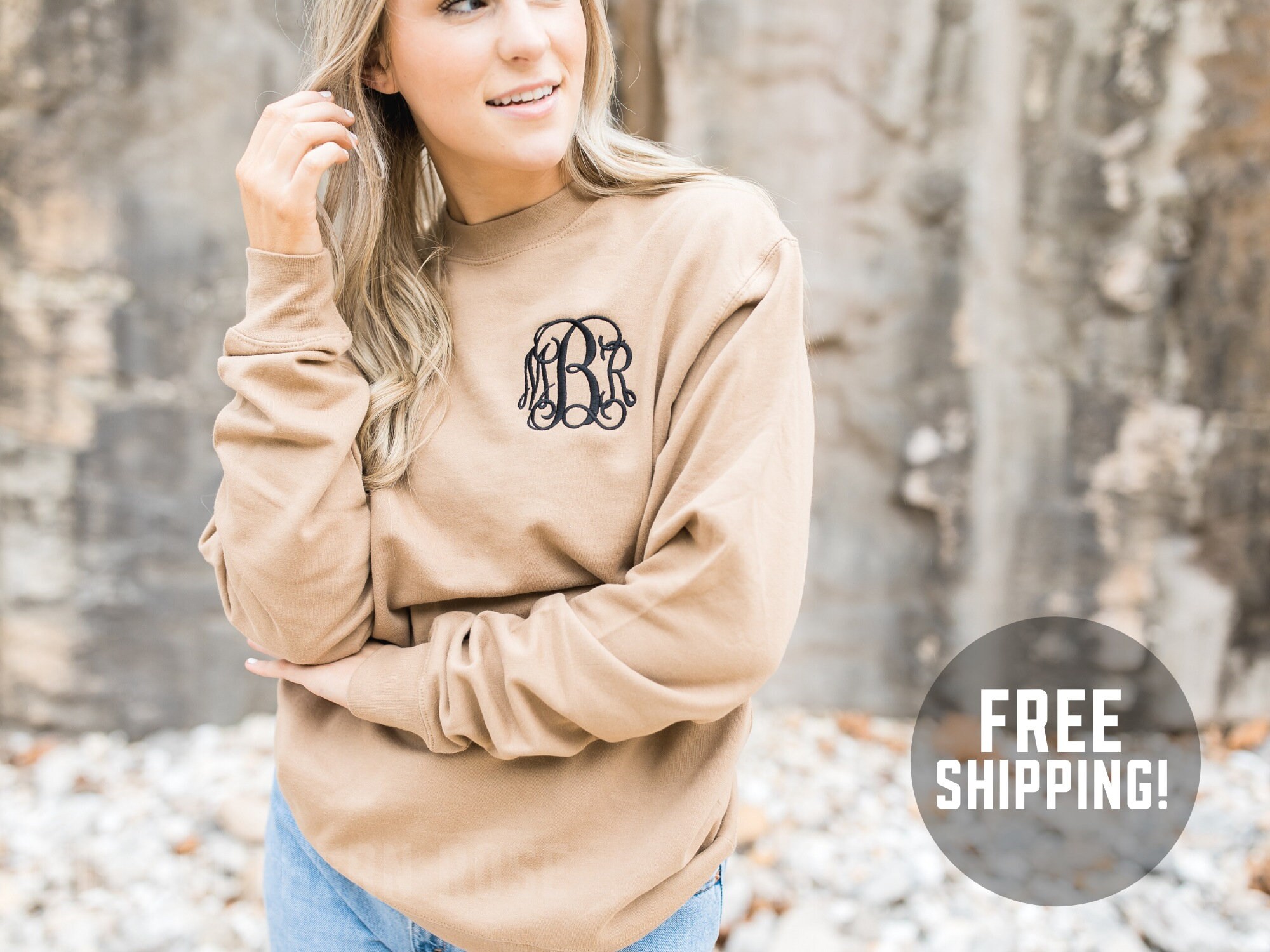 Tan Crewneck - Etsy