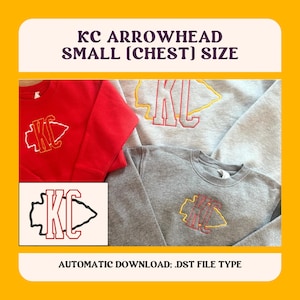 KC Arrowhead Embroidery Design: Kansas City Football (DST File)