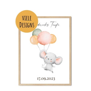 Personalized fingerprint guestbook for baptism, Ark poster, guest christening gift, godchild, godparent letter, godchild