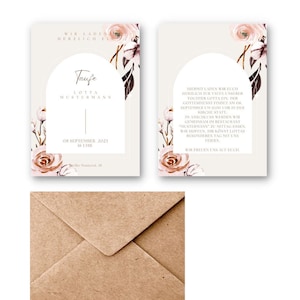 6 o 10 tarjetas de invitación personalizadas Tarjetas de invitación Cumpleaños Boho Tarjeta de bautismo Personalizada