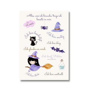 Images murales, affiches d'affinité, affiches d'affirmation, enfants, affirmations d'amour-propre, affinité, affiches d'affinité, motivation, sorcière