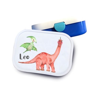 Brotdose mit Namen, Name, Einschulung, Kinder, Geburtstagsgeschenk, Schulkind, personalisiert Dinosaurier Kita, Set, dino  personalisiert
