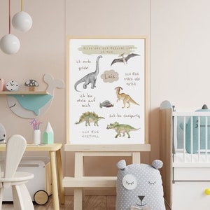 affiche d'affirmation chambre enfant, dinosaure Tu es unique ! Images avec noms Poster affinité affinité poster, Dino Poster