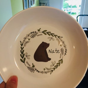 Children's plate with Name bear image 5