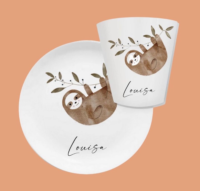 Children's dishes set with name fox Faultier