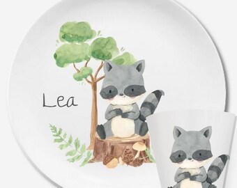 Children's dishes set with name fox