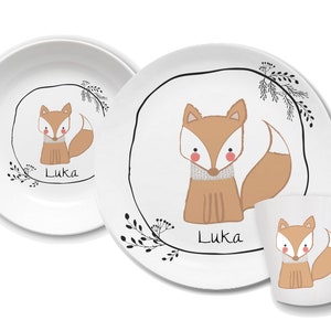 Children's dishes set with name