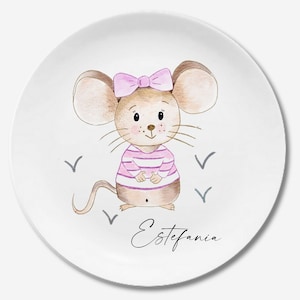 Children's dishes set with name fox Maus Schliefe