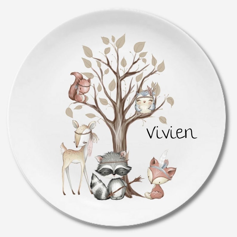 Children's dishes set with name fox Waldtiere