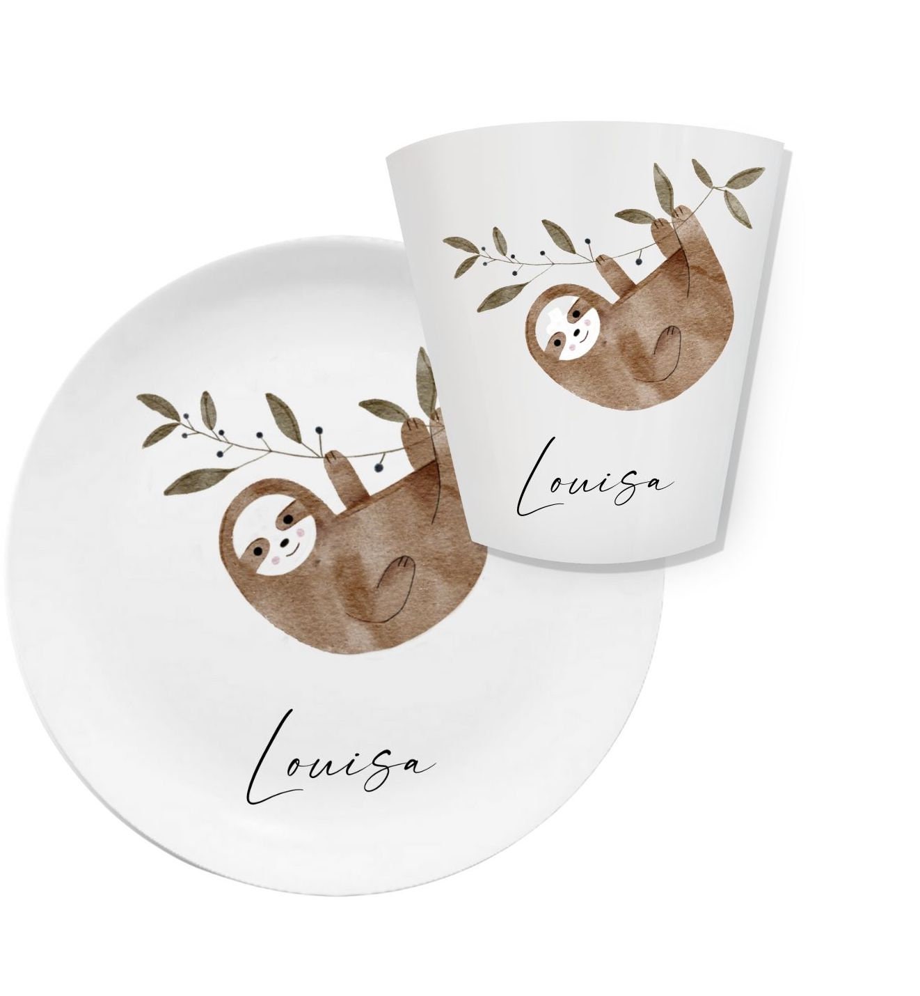 Assiette pour enfants avec nom, personnalisée, nom, cadeau de baptême,  cadeau de baptême, premier anniversaire, vaisselle pour enfants en  mélamine, animaux sauvages lion -  France