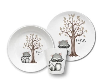 Children's tableware with name Children's tableware hipster kids gift baptism, birth with name, children's plate first birthday gift toddler