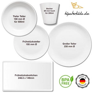 Kinderteller mit Namen, personalisiertes Kindergeschenk, Taufgeschenk, Geschenk, Erster Geburtstag, Kindergeschirr Set Melamin, Fuchs Bild 7